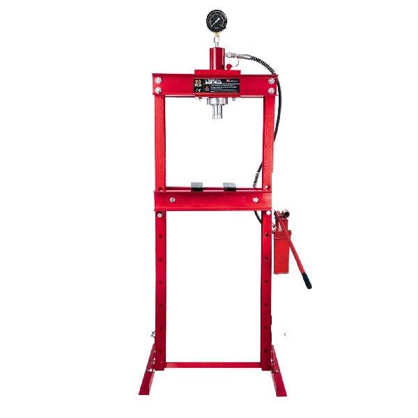 20T SHOP PRESS with GAUGE & DOUBLE PUMPS
